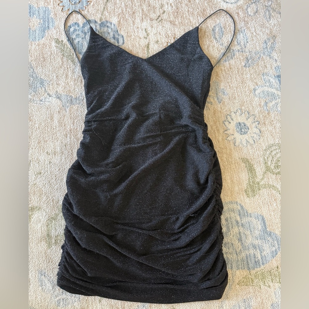 Elegant Black Ruched Dress